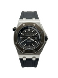 Audemars Piguet Royal Oak Offshore Diver - Silver Steel & Black Rubber Strap Watch