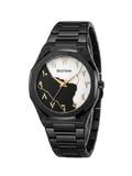 Bestwin Black & White Map Dial Luxury Watch - Arabic Numerals & All-Black Steel