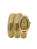 Bvlgari Serpenti Tubogas - Gold Double Spiral Watch with Diamond Bezel