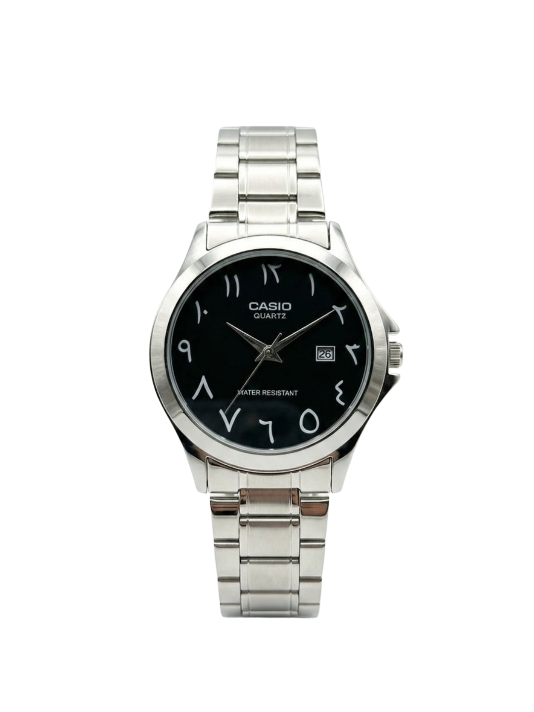 Casio Enticer Men's Watch Stainless Steel Band Black Dial with Arabic Numerals