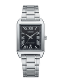 Casio LTP-V007D-1B Elegant Rectangular Watch - Black Dial & Silver Steel