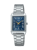 Casio LTP-V007D-2B Vintage Rectangular Watch - Deep Blue Dial & Silver Steel