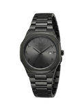 IBSO Luxury Black Watch with Arabic Numerals - Minimalist Stainless Steel Wristwatch for Men
