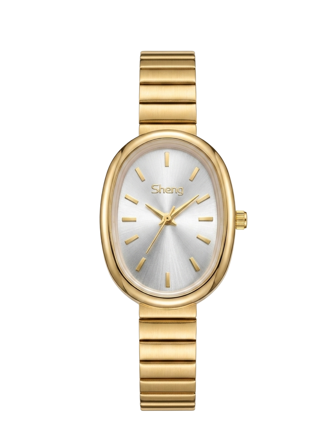 Vintage-Style Oval Gold Watch – Minimalist Sheng Collection