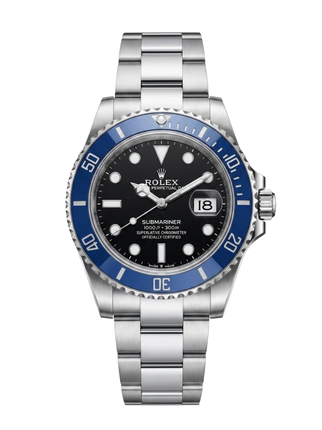 Rolex Submariner Blue Bezel Automatic Men's Watch