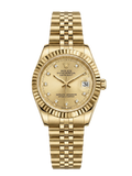Rolex Lady-Datejust Full Gold - Champagne Dial with Diamond Markers