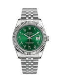 Rolex Datejust 41 - Olive Green Arabic Dial & Silver Jubilee Bracelet