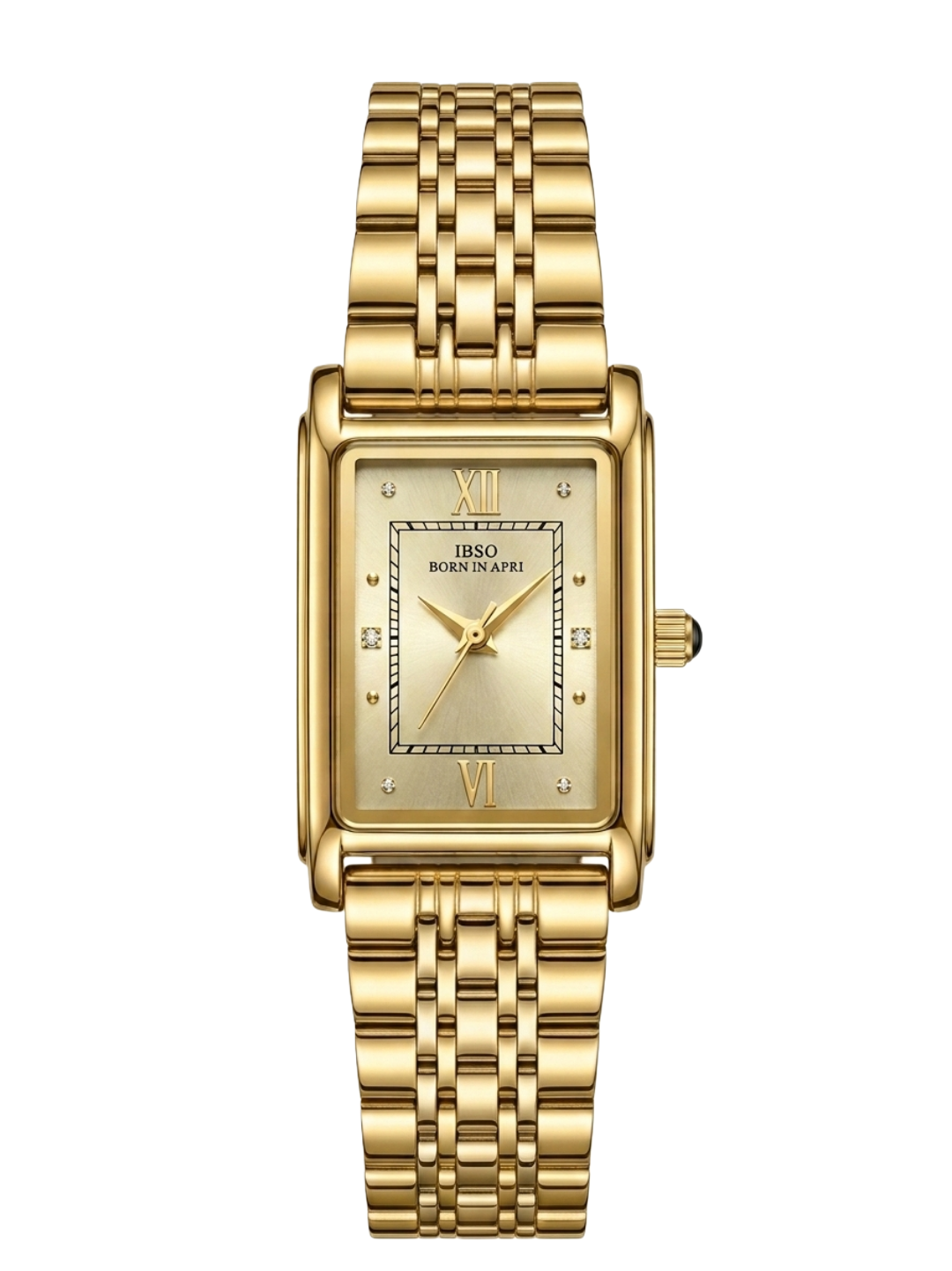 Modern Luxury: IBSO Elegant Tank-Style Gold Color Watch for Women