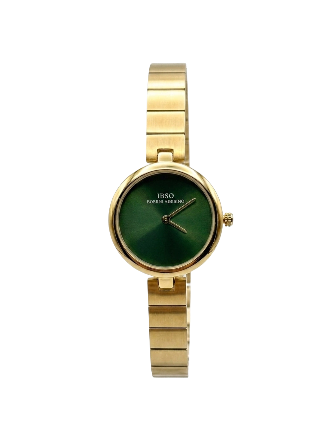 Modern & Elegant: IBSO Ladies Gold Color Watch with Emerald Green Dial