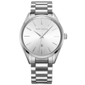Mini Focus Men's Classic Silver Watch - Minimalist Stainless Steel Wristwatch with Date Display