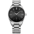 Mini Focus Men's Classic Silver Watch - Minimalist Stainless Steel Wristwatch with Black Dial & Date
