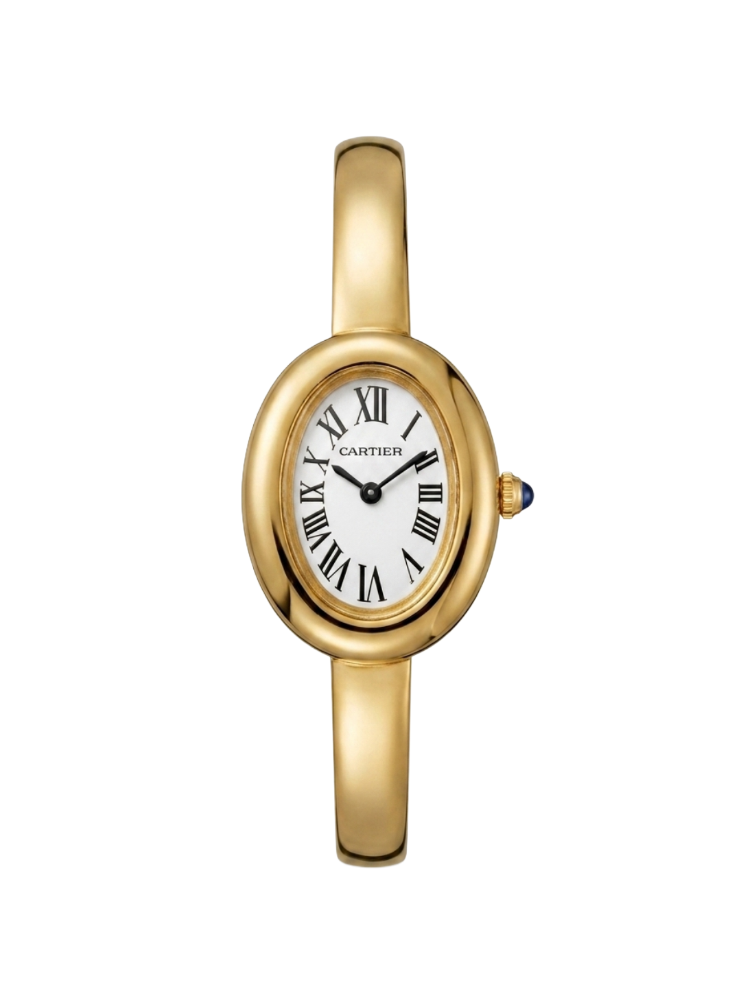 Luxury Gold Oval Bangle Watch – Vintage Roman Dial for Women