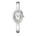 Luxury Silver Oval Bangle Watch – Elegant Roman Numeral Dial for Women