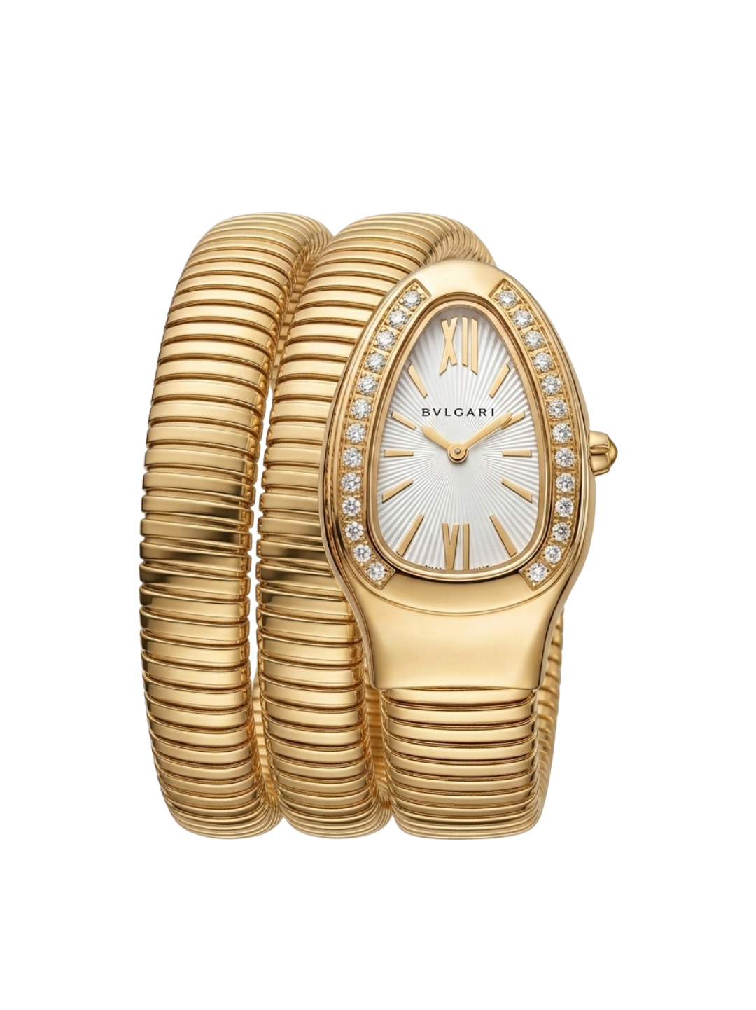 Luxury Bvlgari-Style Serpenti Tubogas Watch – Rose Gold & Diamonds