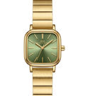 IBSO Vintage Square Gold Watch with Emerald Green Dial