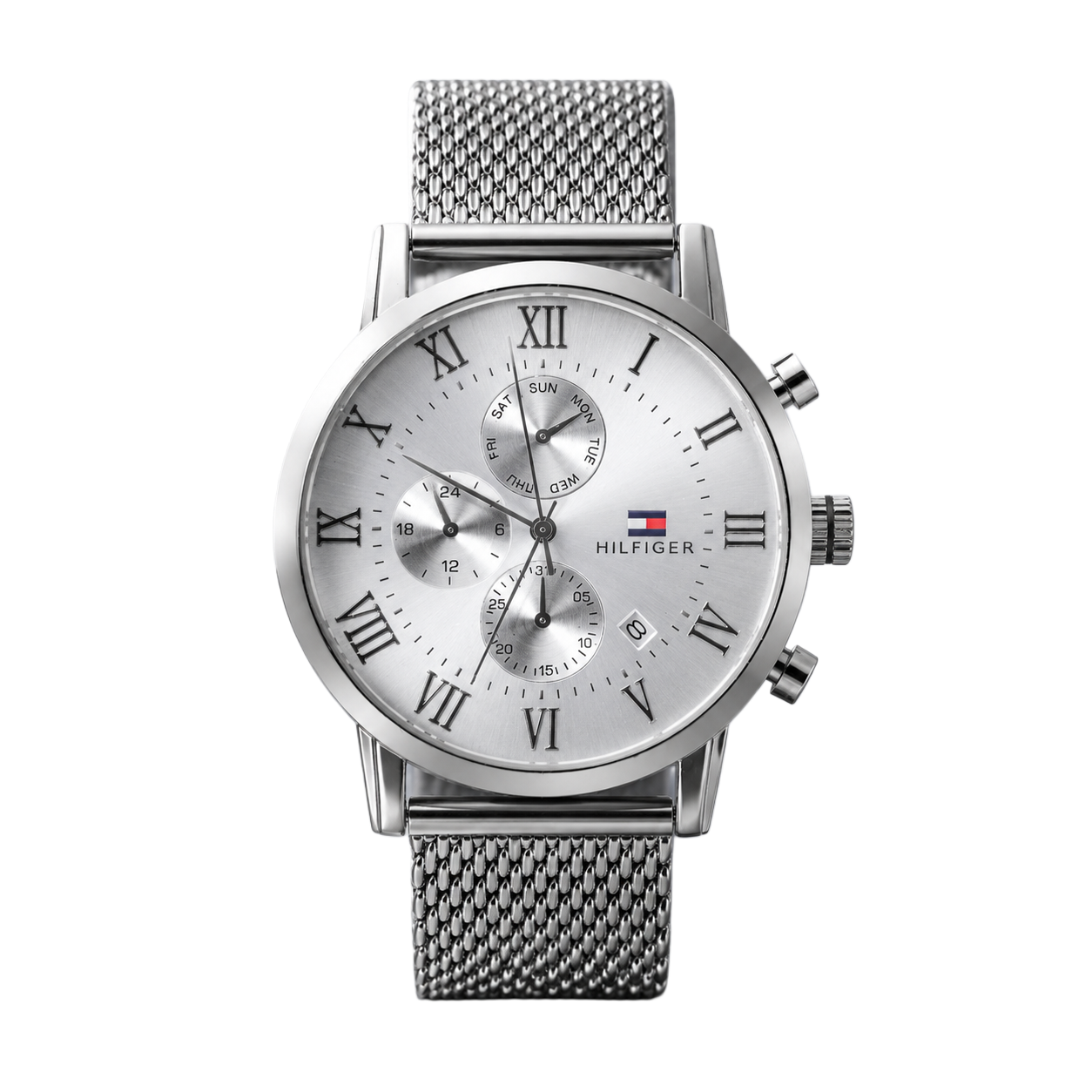 Arctic Silver Chronograph Watch