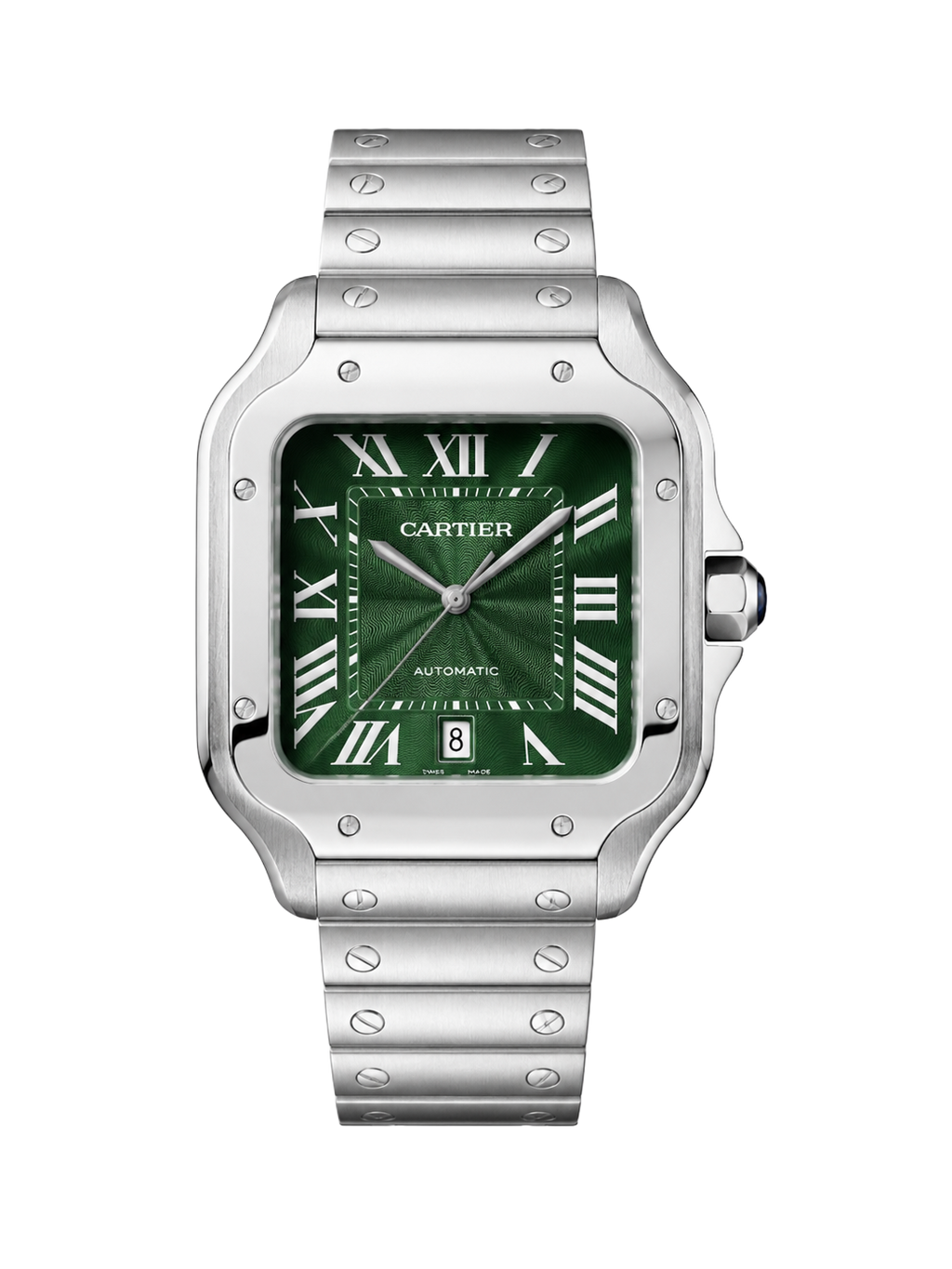 Cartier Santos Silver Green Men