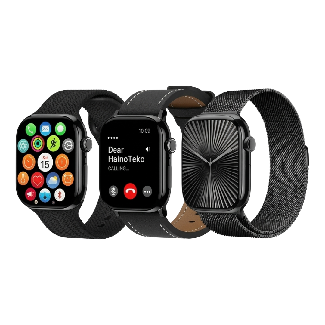 Haino Teko Smart Watch | Black Braided Loop, Fitness & Health Tracker