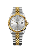 Rolex Oyster Datejust Glassy Back Gold/Silver Silver Dial Men