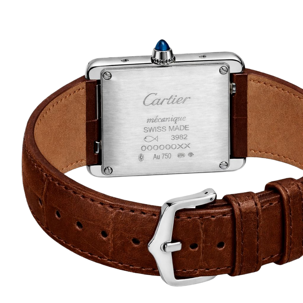 Cartier Tank Brown/Silver Men 18mm